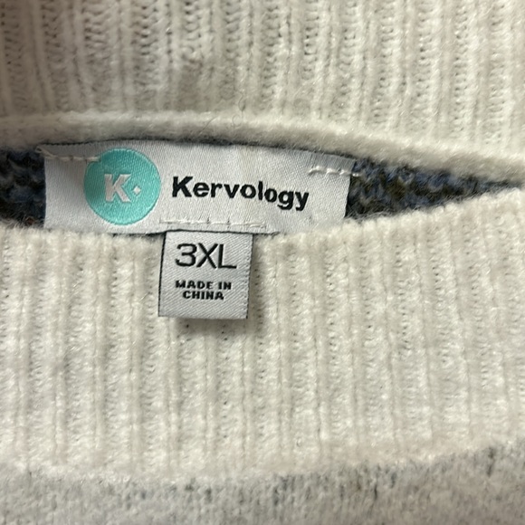 Blue and white floral sweater - 3XL - Picture 3 of 4